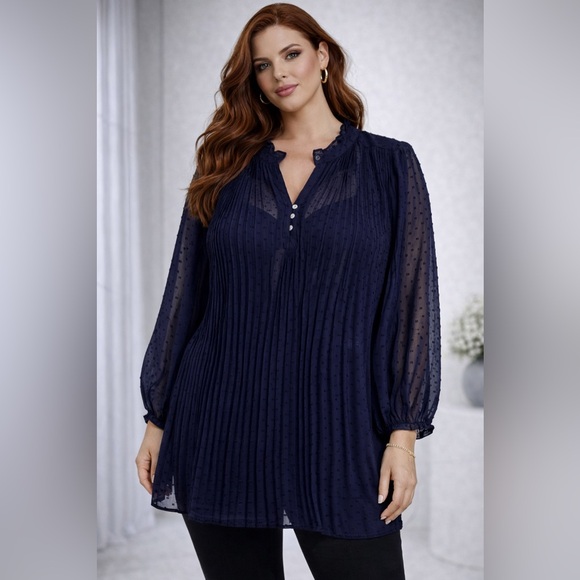 💚GAP Women's Navy Sheer Blouse - Picture 8 of 8